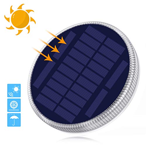 Solar Deck Light, Big Solar Charging Panel, 24 LEDs, Warm White Dock Light for Step, Pathway, Driveway, Garden, 1 PACK
