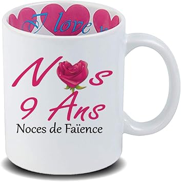 Stylx Design Mug Anniversaire De Mariage 9 Ans Amazon Fr Cuisine