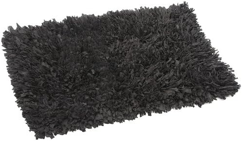 FHE Group Tissue Rug Bath Mat, 45 by 27 Inches, Black