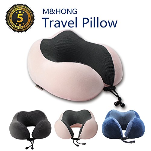 Travel Pillow - Memory Foam Neck Pillow with 360 Head & neck Support Comfortable For Long Flight, Airplane, Train, Reading, Working, Ergonomically (Pink2) - Thumbnail 7
