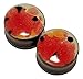 Pair - Poppy Fields Glass Essential Oil Ear Plugs Organic Handmade Ceramic double-flared body jewelry