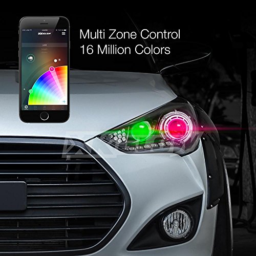 H7 2in1 LED Headlight Bulb Kit - XKchrome Smartphone App-enabled Bluetooth RGB Devil Eye + LED Headlight Conversion