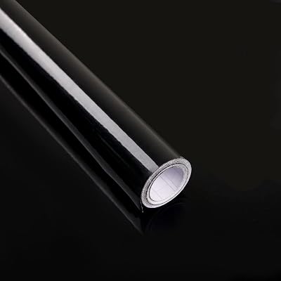 Decoroom Black Sticky Back Vinyl Wrap 60x500cm Self Adhesive Glossy Waterproof