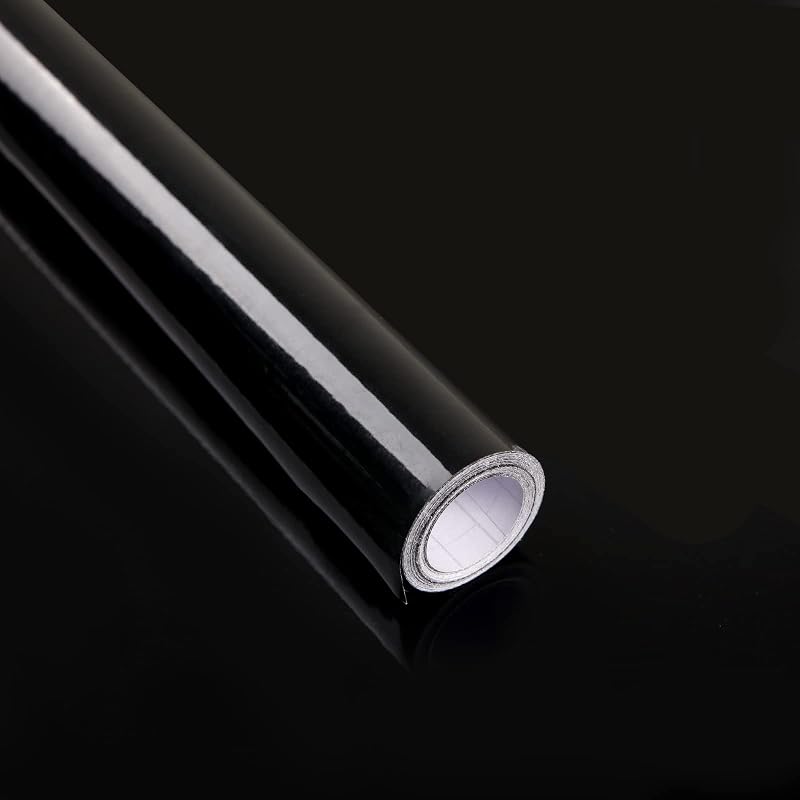 Decoroom Black Vinyl Wrap 30x300cm Self Adhesive Peel and Stick Wallpaper