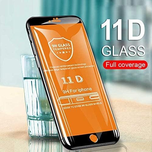 Lezix Apple iPhone Anti Scratch Curved 9H Cover Friendly Full Tempered Glass Screen (Apple-7Plus-11D)