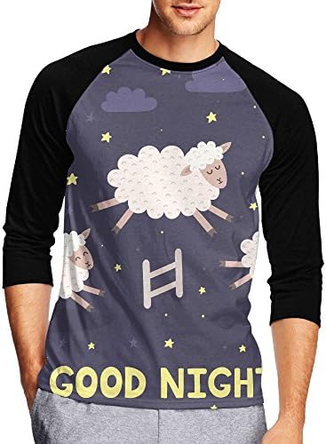 Men 3/4 Sleeve Baseball Tee Shirt Good Night