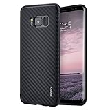 Galaxy S8 Case, SRS DIGICH Samsung S8 Ultra Slim Case with Carbon Fiber Pattern Anti-Scratch Anti-Fingerprint Protective Cover and Shockproof TPU Bumper Border for Samsung Galaxy S8 Black