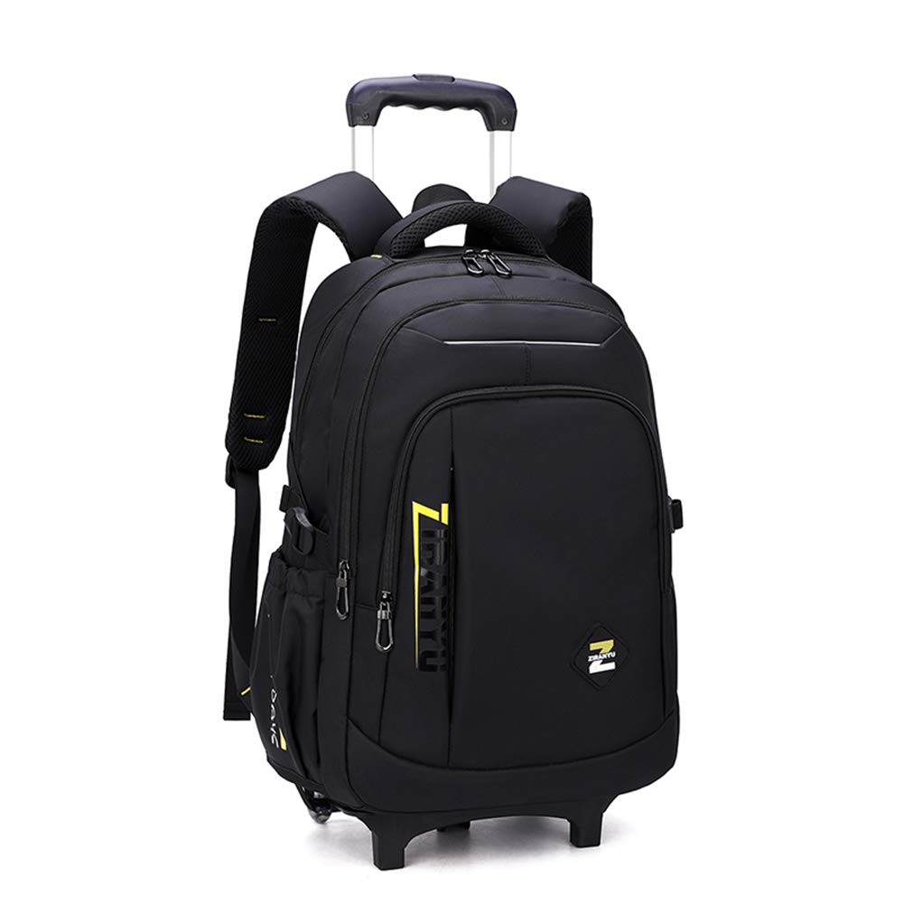 Photo 1 of VIDOSCLA Black Kids Boys Rolling Backpack Teens Carry-on Luggage with Wheels Trolly BookBag for School-2 Wheels