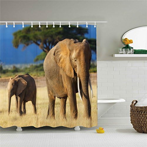 Waterproof mouldproof Mildew Resistant Fabric Polyester 69x84 Cute Elephant Shower Curtains