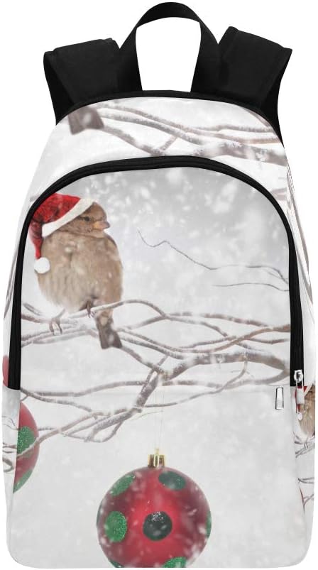 YUMOING Winter Globes Snow Holy Time Polka Bird Day Dots R Casual Daypack Travel Bag College School Backpack Mens Women