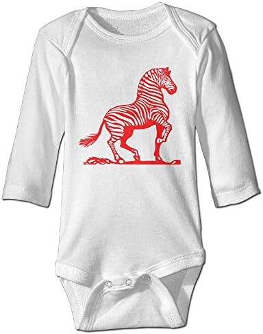 Red Zebra Pattern Vector Creative Baby's Long Sleeve Comfortable Bodysuit (Bottom 3 Buttons)