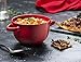 KooK Broil Safe Soup Bowls, French Onion Soup Crocks, Oven Safe Soup Mugs, Ceramic Bowls with Handles, for Rice, Dessert, Pasta, Dishwasher, Microwave, Set of 4, 18 oz (Red)