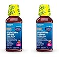 Amazon Basic Care Nighttime Severe Cold and Flu Syrup, Max Strength Liquid Medicine, Multi-Symptom Relief, for Adults and Children 12 Years and Older, Mixed Berry Flavor, 12 fl oz (Pack of 2)