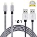 Cablex 2Pack 10FT Lightning Cable Nylon Braided Lightning to USB Cable Sync Data and Charging Cable Cord for iPhone 6/6s/6 plus/6s plus, 5c/5s/5/SE, iPad 4/Air/Mini, iPad Pro, iPod Nano/Touch