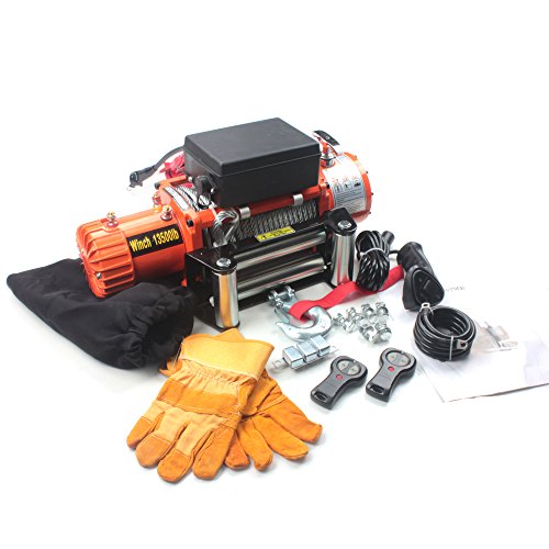 AC-DK 12V 13500 lb Electric Winch Off Road Winch recoevery Winch with Steel Rope