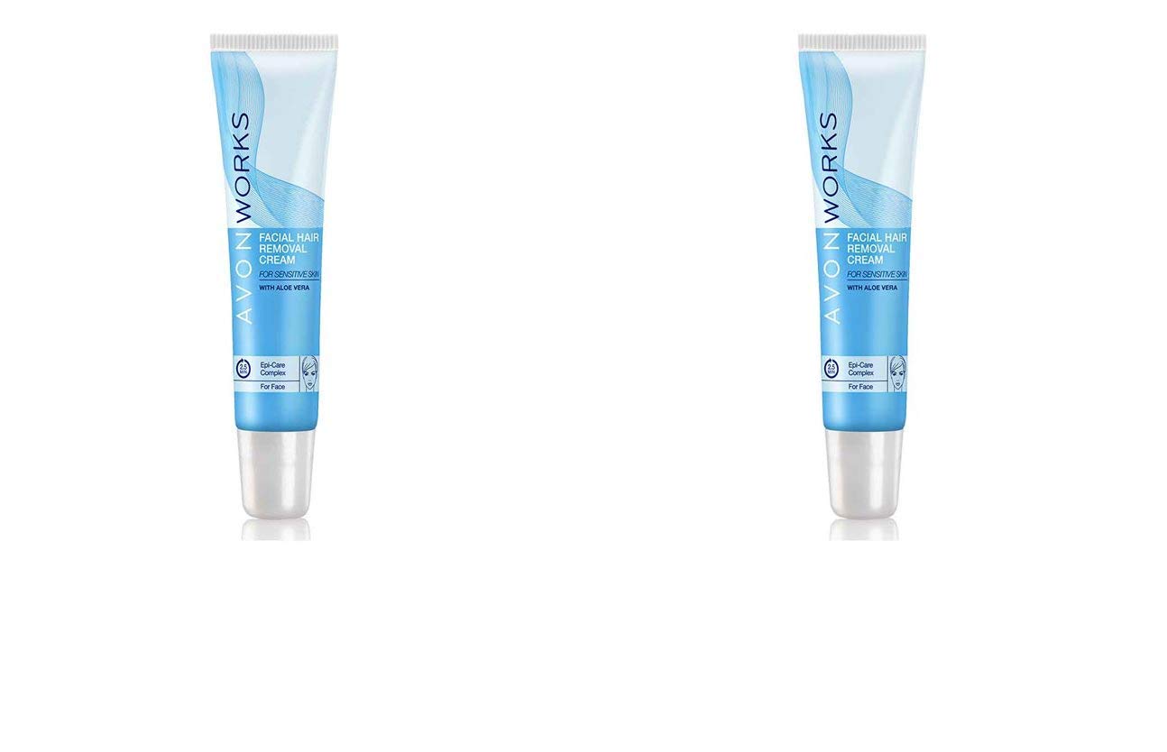2 x Skin so soft - soft and smooth facial hair removal cream - Sensitive Skin with meadowfoam - 2x15ml