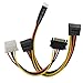 XinYS Small 4Pin Male to 2 x Female Sata+ 15P Sata Serial ATA Male to Molex IDE 4 Pin Female M-F Hard Drive Adapter Power Cable Line PowerPower Cable