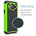 Galaxy Sky Case,Galaxy J3 2016/J3 V Case,Galaxy Express/Amp Case,Galaxy Sol Case, Jeylly Shockproof Dual Layer Armor Defender Scratch Absorbing Hybrid Rubber Plastic Phone Case Cover - Green