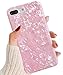 J.west Case Compatible with iPhone 8 Plus / 7 Plus Case, Cute Ultra Thin [Tinfoil Series] Macaron Color Bling Lightweight Soft TPU Case Cover (Pink)