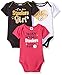 Gerber NFL Pittsburgh Steelers Baby-Girls 3-Pack Short Sleeve Bodysuits, Black, 3-6 Months
