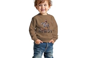 AFUKUIA Toddler Baby Boy Howdy Sweatshirt Rodeo Western Cowboy Graphic Long Sleeve Pullover Kid Funny Fall Winter Shirt Top
