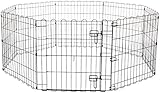 AmazonBasics Foldable Metal Pet Dog Exercise Fence Pen With Gate - 60 x 60 x 24 Inches