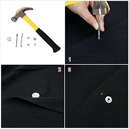 80 Pieces Stainless Steel Fastener Snap Set, Include Button Stud Socket and Eyelet,12.55mm Cap - Thumbnail 4