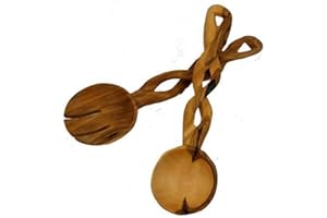 8-Inch Hand-Carved Kenyan Salad Serving Set - Jedando Handicrafts