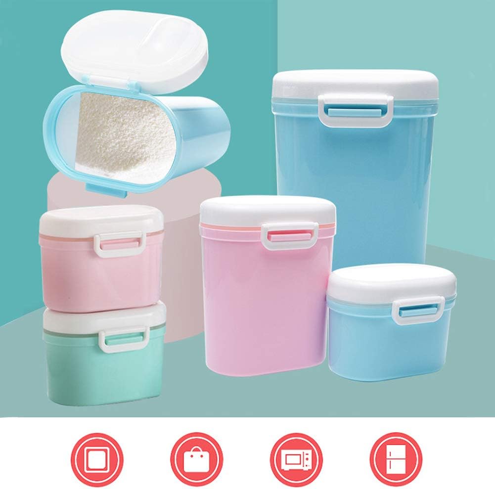 Portable Formula Dispenser with Scoop, BPA Free Milk Powder Container, Food Storage, Candy Fruit Box, Snack Containers for Baby Travel - 3o oz/60 oz - Random Color (Large-60 oz)