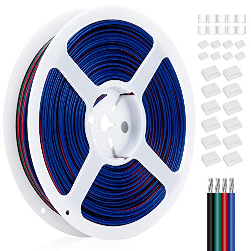 4 Pin 100Ft/30.5m RGB LED Strip Wire Extension Cable, 22 Gauge LED