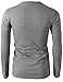 H2H Men's V-Neck Long Sleeve Light Weight T Shirts - Slim Fit Casual Gray US S/Asia M (KMTTL0374)