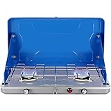 Camplux Camping Stove Auto-Ignition, Portable Stoves 2 Burners, Propane Stove with Propane Regulator Total 20,000 BTU