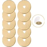 Titanium Rotary Cutter Blades 60mm 10 Pack Replacement Blades for Fabric | Titanium-Coated Rotary Blades for Smooth Cutting of fabric Paper and Craft Sharp and Durable for Quilting Sewing Scrapbooking