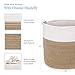 Magicfly Nursery Storage Basket, 15 X 15 X 14 Inch Woven Storage Baskets for Toys, Laundry, and Baby Blankets, Cotton Rope Baskets Large Baby Organizer, Beige & White