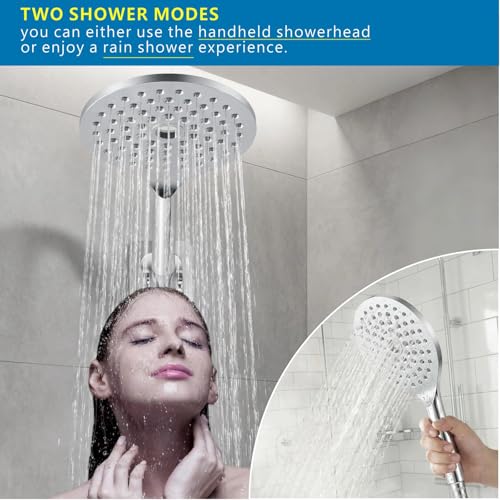 Large Hand Shower, Voolan High Pressure Hand Showers, Chrome Rain Shower 7.5" with a Jet Wide Enough to Cover the Entire Body, Round