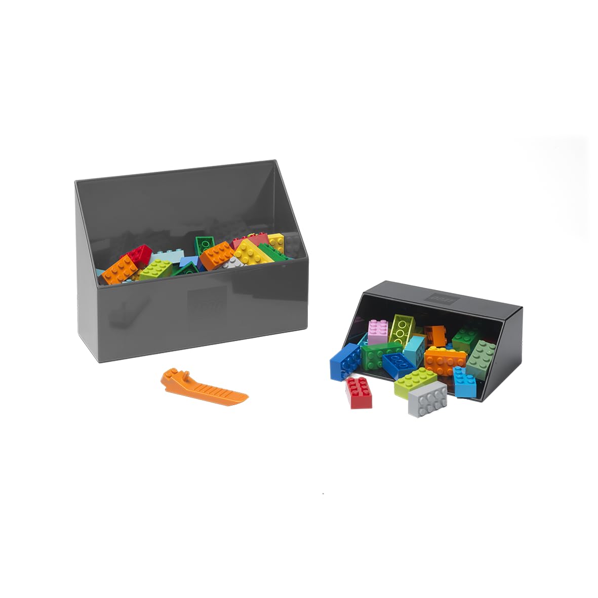 LEGO® Brick Scooper Set with Two Sizes of Scoopers and Brick Separator for Fast Cleanup - Perfect for LEGO® Enthusiasts, Grey