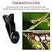 Camera Lens Kit, MOCALACA 0.45X Super Wide Angle Lens + 15X Macro Lens, Clip on 2 in 1 Cell Phone Lens for iPhone 8, 7, 6s, 6, 5s & Samsung & Smartphones