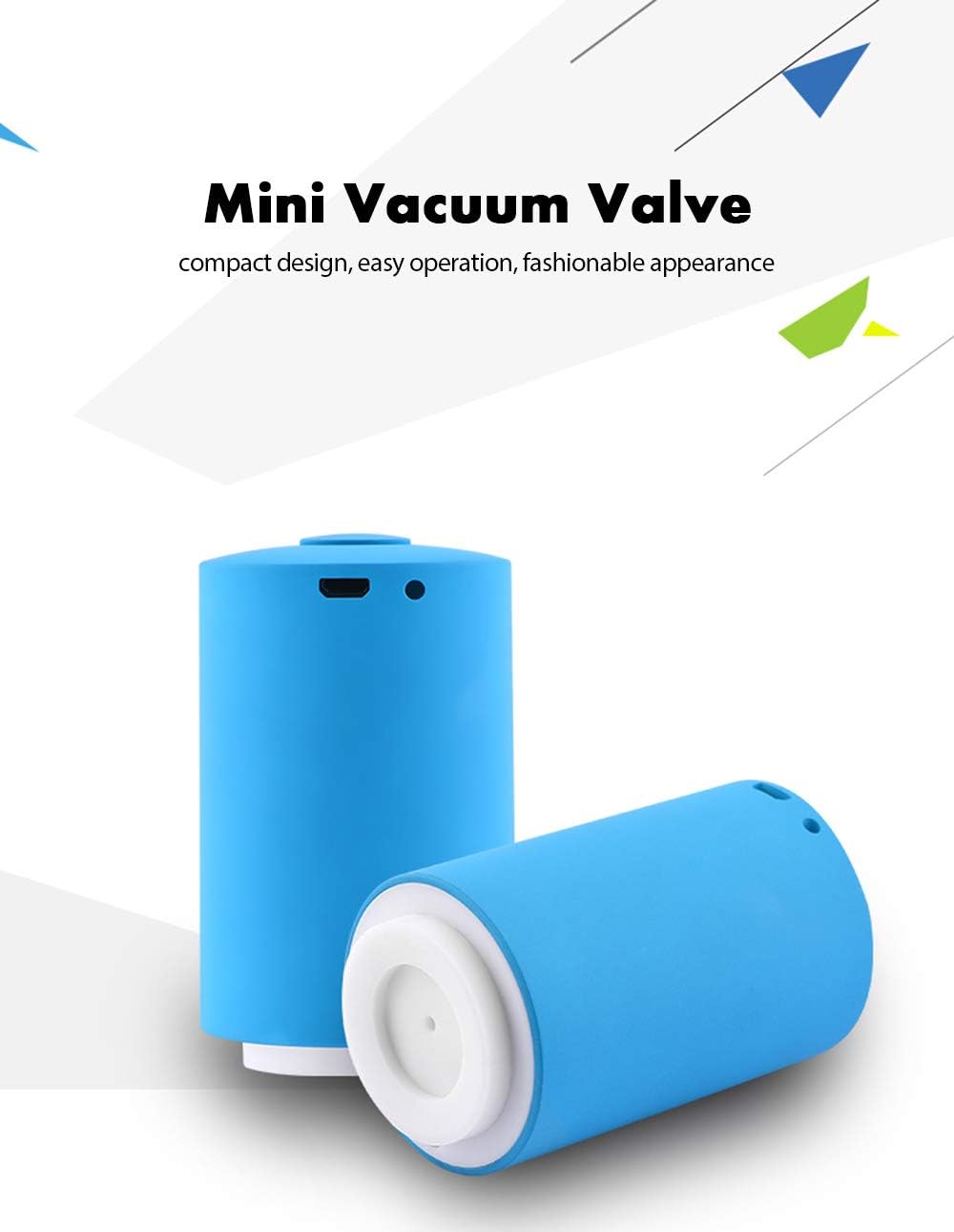 Mini Vacuum Sealer Machine?USB Rechargeable Automatic Handheld Compression Vacuum Sealer with 5 Reusable Storage Bags for Food Kitchen and Home Use (Blue)