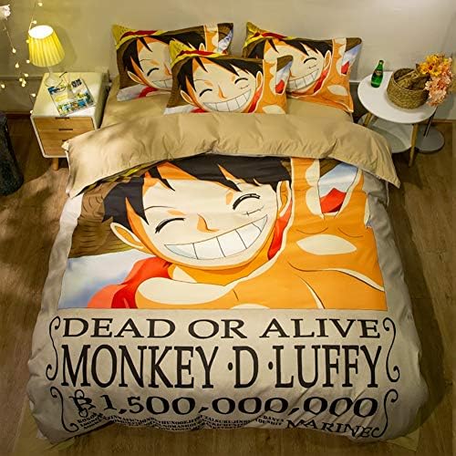 ZLQF 3D Naruto Bedding Set Polyester and cotton Duvet Cover Set One Piece Themed pillowcase duvet cover 3 pieces,B,AUSingle