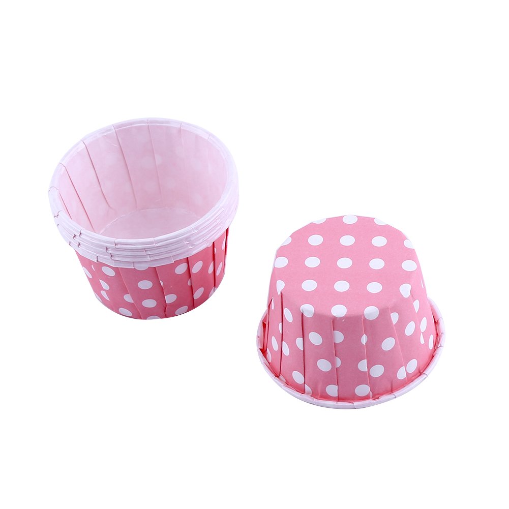Cupcake Wraps Pink，100pcs Paper Cake Cupcake Liner Case Wrapper High Temperature Resistant Baking Cup for Party Wedding 7 Colors(Pink)