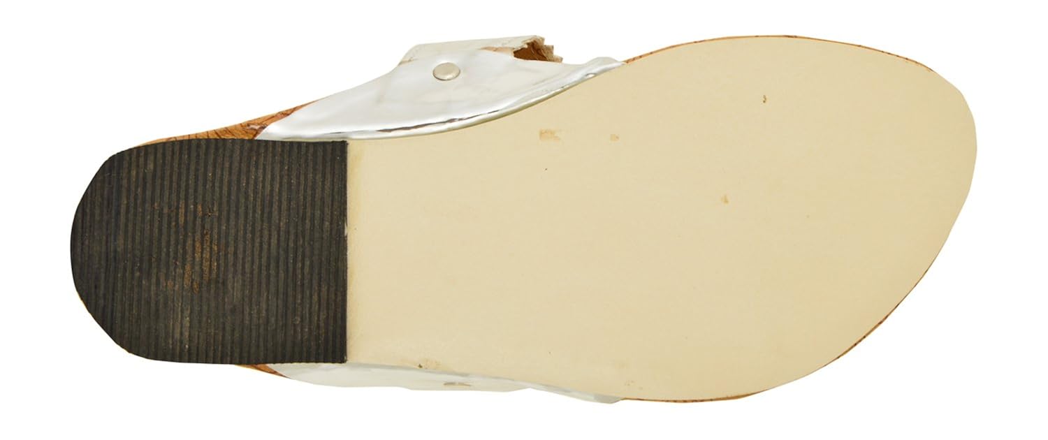 ampereus women's nylon kolhapuri chappal (silver,kolapuri-7)