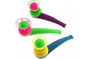 TypoGrove 3PCS Ball Blowing Floating Blow Pipe Balls, Floating Ball for Birthday PartyBalance Game (Random Color)