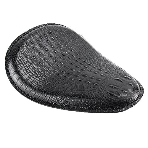 image for Oumurs Black Alligator Emboss Synthetic Leather Solo Seat Chrome 3