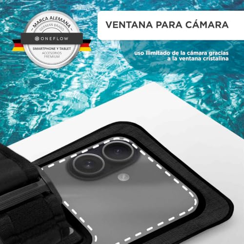 ONEFLOW Funda impermeable para teléfono Realme C11 (2021) | Ventana táctil y cámara + correa y correa para colgar (negro océano)