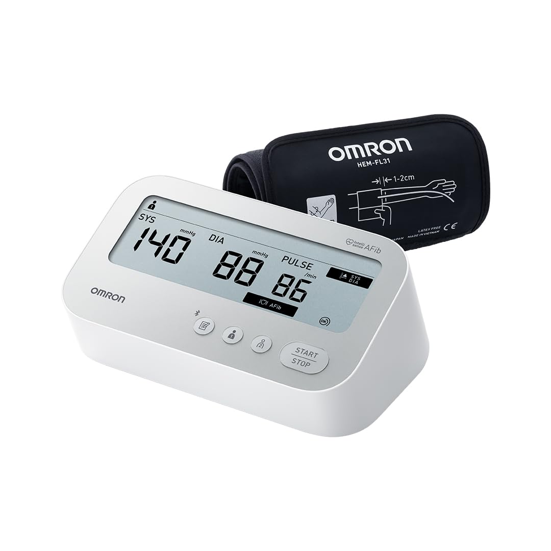 OMRON X4 Connect AFib - Tensiómetro de brazo - Detección de fibrilación auricular - Conexión Bluetooth - App OMRON connect - Validado clínicamente - Diabetes y embarazo - Garantía 5 años - 22-42 cm
