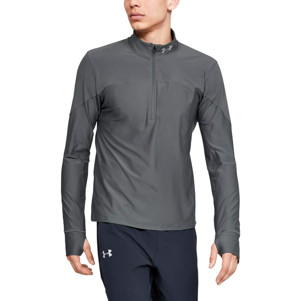 Under Armour Men's Qualifier Half Zip Warm-up Top, Grey (Grey), XL