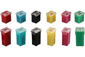 36-Piece Car Fuse Assortment Kit with Tall/STD and Low Profile Fuses (20A-80A), Color-Coded and Easy to Identify, For Ford, C