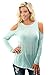 Shopglamla Cold Shoulder Sweater Knit Long Sleeve Solid Top Made in USA