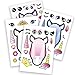 Omgouue 36 Sheets - Unicorn Cartoon Sticker for Kids Birthday Party Favors Intelligence Craft - Create & Design Different Shapes Make for Children 3+
