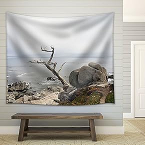 Big Rocks by The Seashore - Fabric Wall Tapestry Home Decor - 51x60 inches